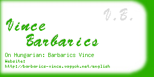 vince barbarics business card